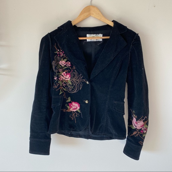 ❤️3 for $30❤️ Vintage Floral Embroidered Blazer - Picture 1 of 6